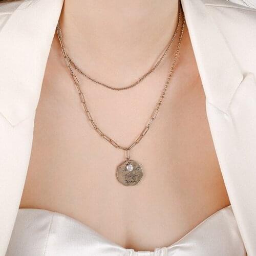 Fashion Jewelry Dara Gold Plating Double Chain Women Ins Style Fashion Necklace For Hip Hop Clothes 2021 Trendy