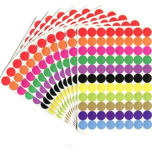 880Pcs/10 Sheet Round Spot Circles Sealing Stiker Removable Coding Label Dot Stickers for DIY Scrapbooking Crafts Making Notes