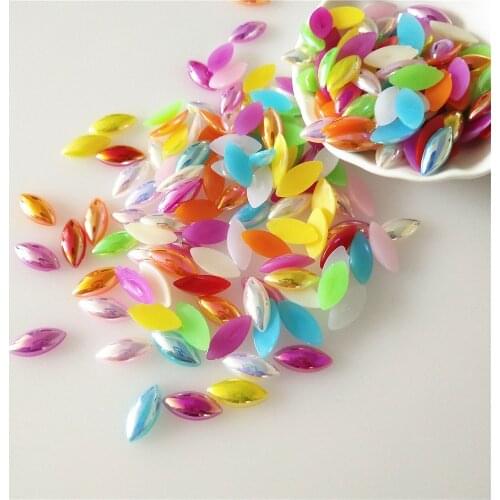 New 15MM Horse Eye Half Face Beads AB Color Flatback Scrapbook Beads for Jewelry Making DIY Nail Craft Pearls Clothing Accessory