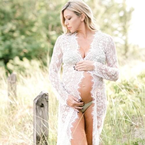 Pregnancy Dress Photography Prop Maxi Gown Lace Dresses For Pregnant Women Clothes Maternity Dresses For Photo Shoot Sexy