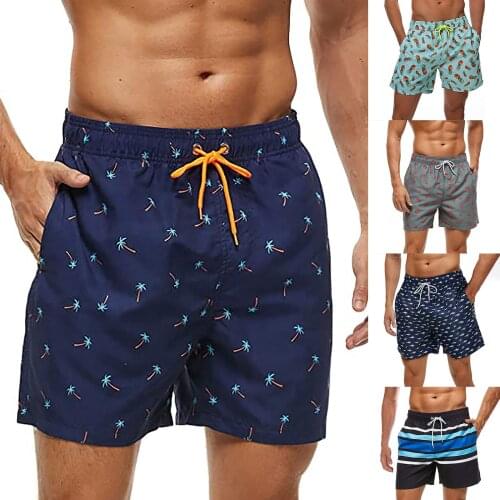 Swimwear Beach Shorts Men Breathable Trunks Pant Board Shorts Letter Stripe Print Beach Wear Summer Swimwear