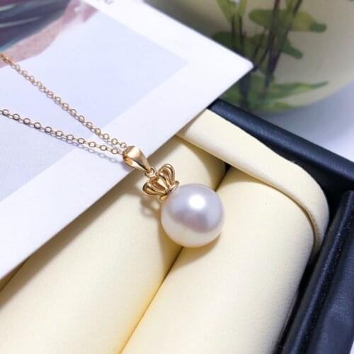 Shilovem 18k yellow gold Natural freshwater pearls pendants fine Jewelry women trendy none necklace new gift yzz9.59.56614zz