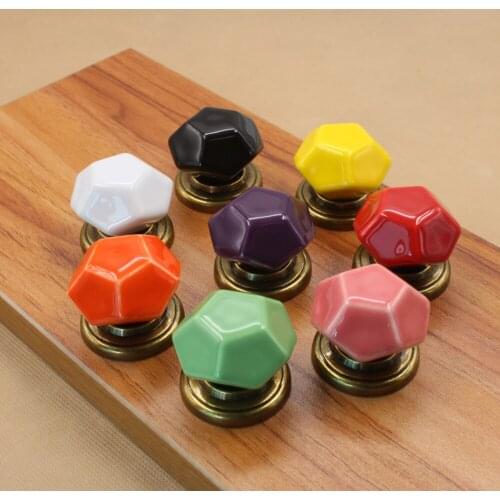 Cabinet Knobs Ceramic Hand Cupboard Drawers Single Hole Dongguan City Good Family Hardware Chinese Antique Antique Copper
