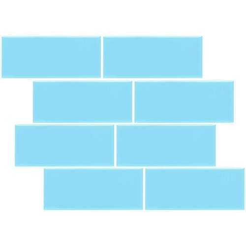 Blue Peel and stick tile self-adhesive shiny tiles for kitchen bathroom backsplashes 3D wall sticker wallpaper 10*8.4 inch/sheet