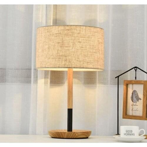 Nordic Modern Minimalist Bedroom Bedside Warm Nursing Solid Wood Creative Office Led Table Lamps for Room Desk Lamp