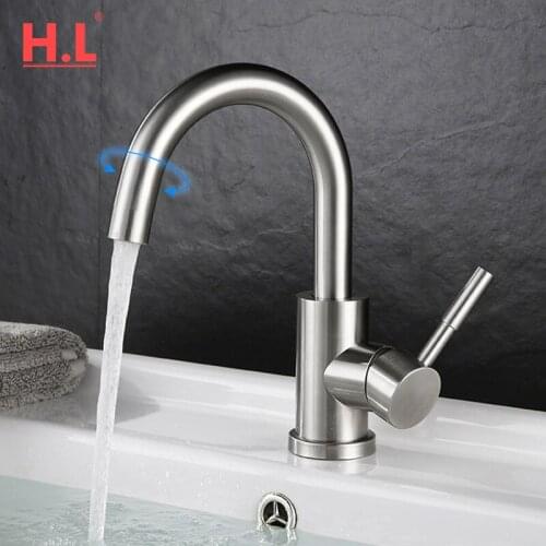 Bathroom Sink Faucet Stainless Steel Bar Lavatory Sink Faucet Mixer Small Kitchen Faucet Tap Brushed Nickel