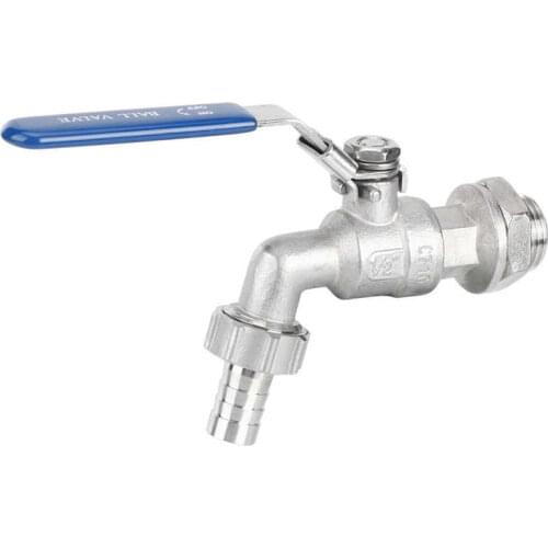 Bathroom Faucet Stainless Steel Hose 1/2 Inch Faucet Tap Ball Valve Weldless Bulkhead TNP 13mm Barb Basin Faucet