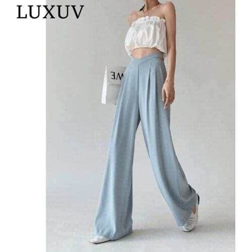 Sweatpants Women Clothing Office Oversize Pants Suit High Waisted Sets Streetwear Wide Leg Overall Trousers Harajuku Candy Color