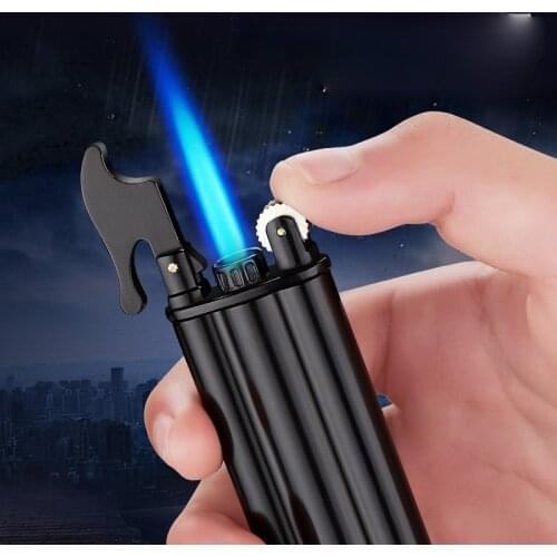 Three-tube Old-fashioned Creative Grinding Wheel Straight Into Lighter Gadgets for Men Encendedores Creativos Smoke Accesoires