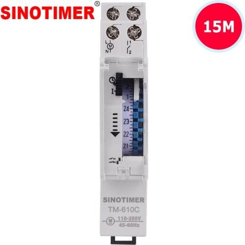 Cheap Price Universal Input 110~250VAC 15mins Interval 24hrs 18mm Module Mechanical Time Counter Switch DIN Rail Installation