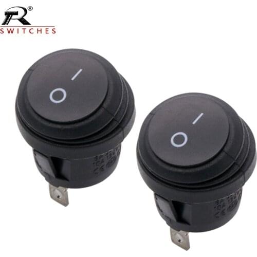 100PCS KCD1 Waterproof 20mm Diameter Round Rocker Switch 2/3pin 2Positions with Silver contact with light 10A/125V 6A/250V