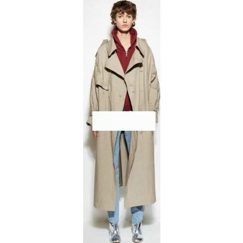 STOCK2021 oversize loose trench women Overcoats High Quality 0421