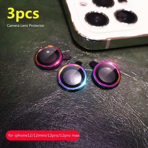 3PCS Camera Lens Tempered Glass for iPhone12promax Protector Film Camera Glass Len for iPhone12 Mini Protective Cover
