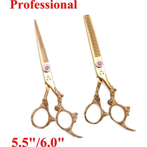 5.5 6.0 Hair Scissors Professional High Quality Barber Scissors Thinning Hairdressing Scissors Cutting Shears Haircut 440C 9005