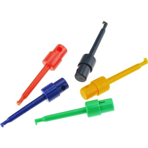 5PCS Large Size Length 57mm Single Test Hook Clip Test Probe For Electronic Testing Round Crocodile Clip Hook Test Clip