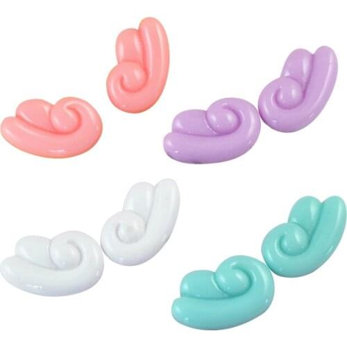 8Pairs 20*12mm Angele Wings Resin Decoration DIY Kids Headwear Brooch Toys Fridge Magnet Decor Cap Shoes Gift Sewing Accessories