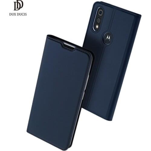 DUX DUCIS Skin Pro Series Flip Wallet Leather Case for Motorola Moto E6s 2020 Case 6.1 inch Cover with Card Slot Accessories