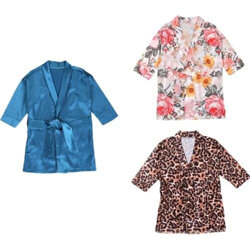 1-6Y Toddler Baby Boys Girls Bathrobe 2PCS Outfit Set Long Sleeve Solid Color Robe Pajamas With Belt