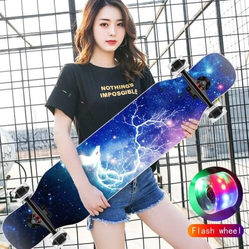 Beginnner 42in Flash Wheel Longboard ABEC-11 Chromium Steel High Speed Bearing Long Bard Skateboard Skate Board
