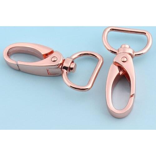 Metal Lobster Clasp 10pcs 50*20mm Rose gold Swivel Clasp Lanyard clasp key chains Snap Hook Purseclasp