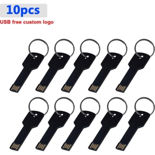 10pcs free logo metal flash drive 32GB 16gb 8gb usb pen drive 64gb 128gb 2.0 memory usb stick pendrive usb flash 64gb pen drive
