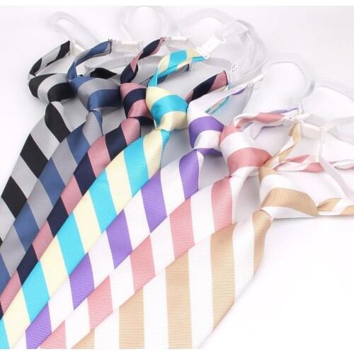 Rubber Band Neck Ties For Men Women Casual Simple Striped Necktie For Boys Girls Suits Student Tie Slim Lazy Man Ties Gravatas