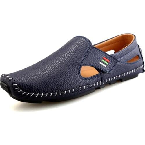 Big Size 37-48 Hot Sale Men Genuine Leather Shoes Slip On Black Shoes Real Leather Loafers Mens Moccasins Shoes Designer Shoes