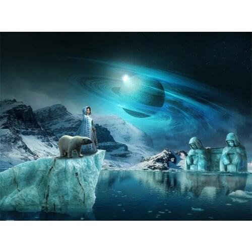 Landscape Fantasy Cartoon DIY 11CT Embroidery Cross Stitch Kits Craft Needlework Set Printed Canvas Cotton Thread Design