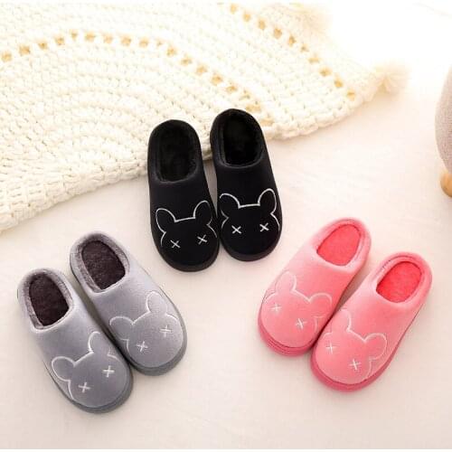 Skoex Winter New Childrens Warm Shoes Fashion Boys Girls Home Interior Slip-on Hairy Slippers Kids Casual Plush Cotton Slippers