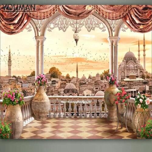 Wallpapers YOUMAN Custom Modern 3d High Quality Non-Woven Mural Wallpaper Balcony Landscape 3d TV Sofa Living Room Home Decor