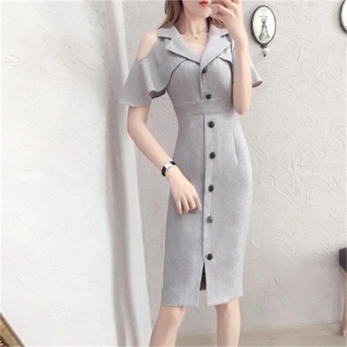 Dress womens Summer New style temperament professional dress female ladies small incense wind suit collar shoulder dress women