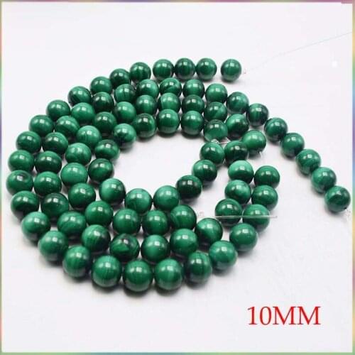 6mm,8mm,10mm,12mm wholesale natural smooth round popular malachite beads stone for jewelry making design