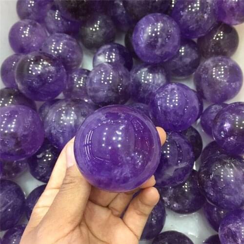 Drop shipping Natural amethyst quartz Crystal gemstone ball meditation healing chakra purple crystal sphere wedding decoration