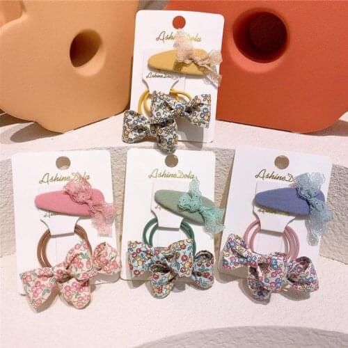 Butterfly Elastic Hair Bands For Girls Cute Hair Accessories Set Little Baby Hair Ring Hair Rope Kids Hair Styling Tools 3 Piece