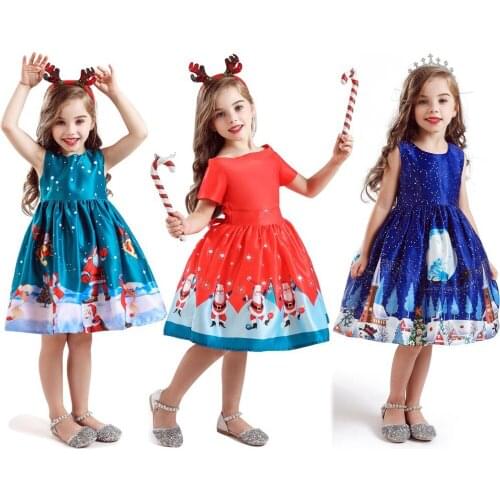 Christmas Girls Dress Cartoon Cosplay Snowflake Princess Dresses For Girls Christmas Anniversaire Costume Dress Party Dresses