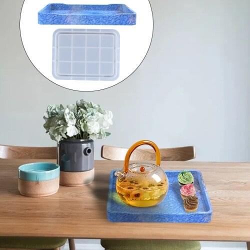 DIY Crystal Epoxy Mold Household Cup Tray Rectangular Plate Silicone Mold Resin Molds Kitchen Accessories