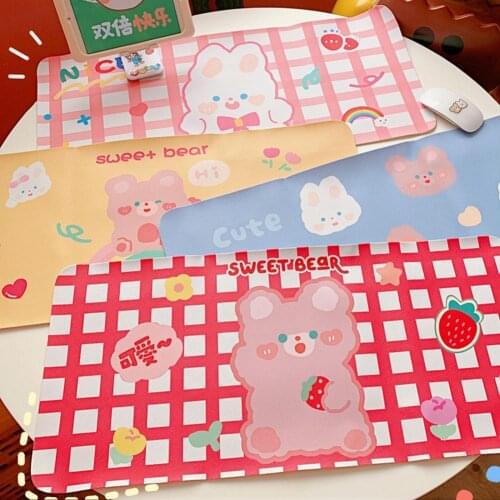 Cute Cartoon Mouse Pad Waterproof PVC Mouse Mat Keyboard Mat Mice Pad Mat Mouse Pad Gamer Mousepad for Laptop PC Desk Mat 66*30