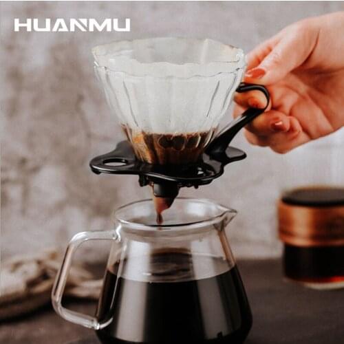 V60 Coffee Filter Cup Cloud Pot Hand Coffee Maker Set Office Household Espresso Coffee Glass Funnel High Temperature Resistant