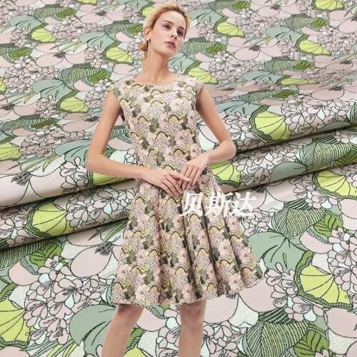 140cm wide spring and autumn elegant gold wire jacquard skirt fabric windbreaker suit fashion yarn-dyed woven brocade fabric