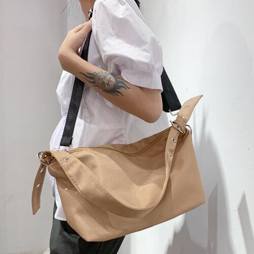 Large Capacity Shoulder Bag Fashion Nylon Women Crossbody Bags 2021 Summer New Simple Handbag Street Trend Shopping Tote Bags
