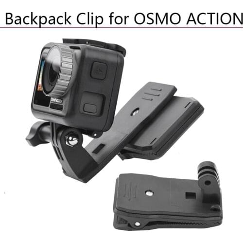 360 Rotary Backpack Clip Bracket Clamp Portable Carrying Mount Fixed Adapter Holder for DJI OSMO Action Sport Camera Accessories
