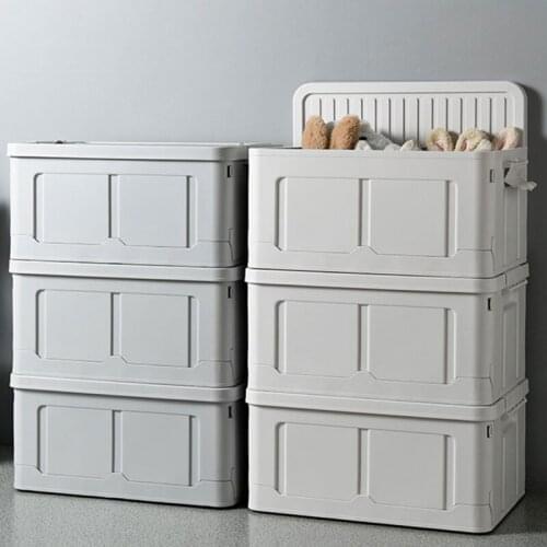 Large Capacity Storage Box Folding Plastic Storage Organizer For Clothes Toy Food Sundries Stackable Boxes For Storage