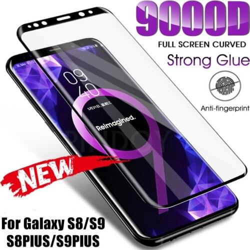 9000D Full Curved Tempered Glass For Samsung Galaxy S8 S9 Plus Note 9 8 Screen Protector For Samsung S6 S7 Edge Protective Film