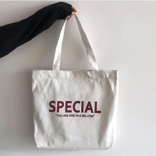 Canvas Zipper Shopping Bag 2021 Large Capacity Conventional Tote Bag Fashion Letter Printing Womens Shoulder Bag Simple Bags