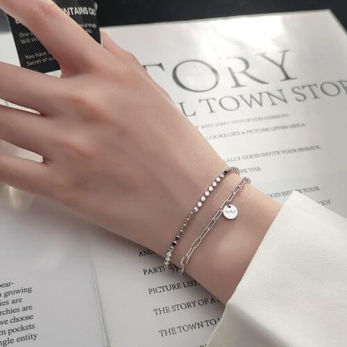 La Monada Luxury Fine Silver 925 Jewelry Bracelet Female Woman Double Chain Lucky Bracelets For Women Silver 925 Sterling