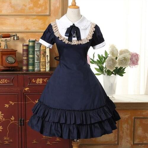 New Arrival Lolita dress Summer Japanese style Short sleeve Woman Lace dress Vintage