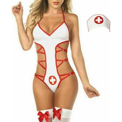 Women Sexy Lingerie Hot Porno Nurse Cosplay Sexy Costumes Babydoll White Lace Erotic Lingerie Sexy Underwear Lenceria Erotica