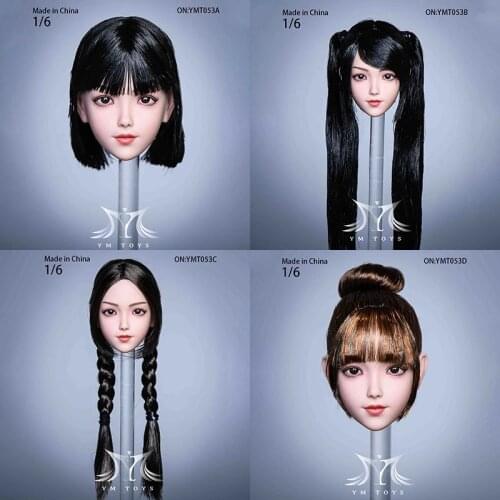 1/6 Feamle Soldier Loli Girl Head Sculpt YMTOYS YMT053 Carving Fit 12'' Action Figure Body Pre-sale