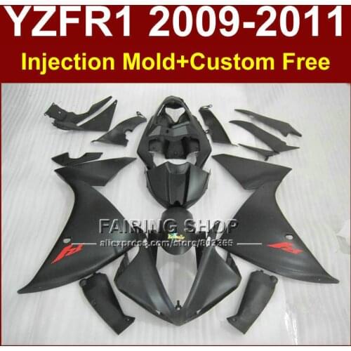 100% Fit Motorcycle body parts for YAMAHA fairings YZFR1 2009 2010 2011 YZFR1 09 10 11 12 R1 black bodyworks YZF1000 R1 +7Gifts