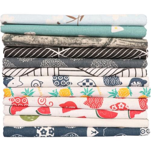 100x150cm Linen Cotton Fabric Cloth For Patchwork Quilting Printed Fabrics DIY Bags Sofa Curtain Canvas Sewing Textile Material